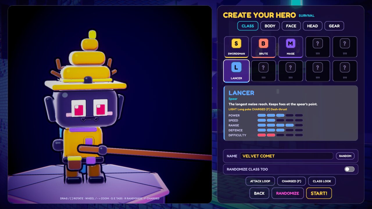 The hero creator: building a Lancer