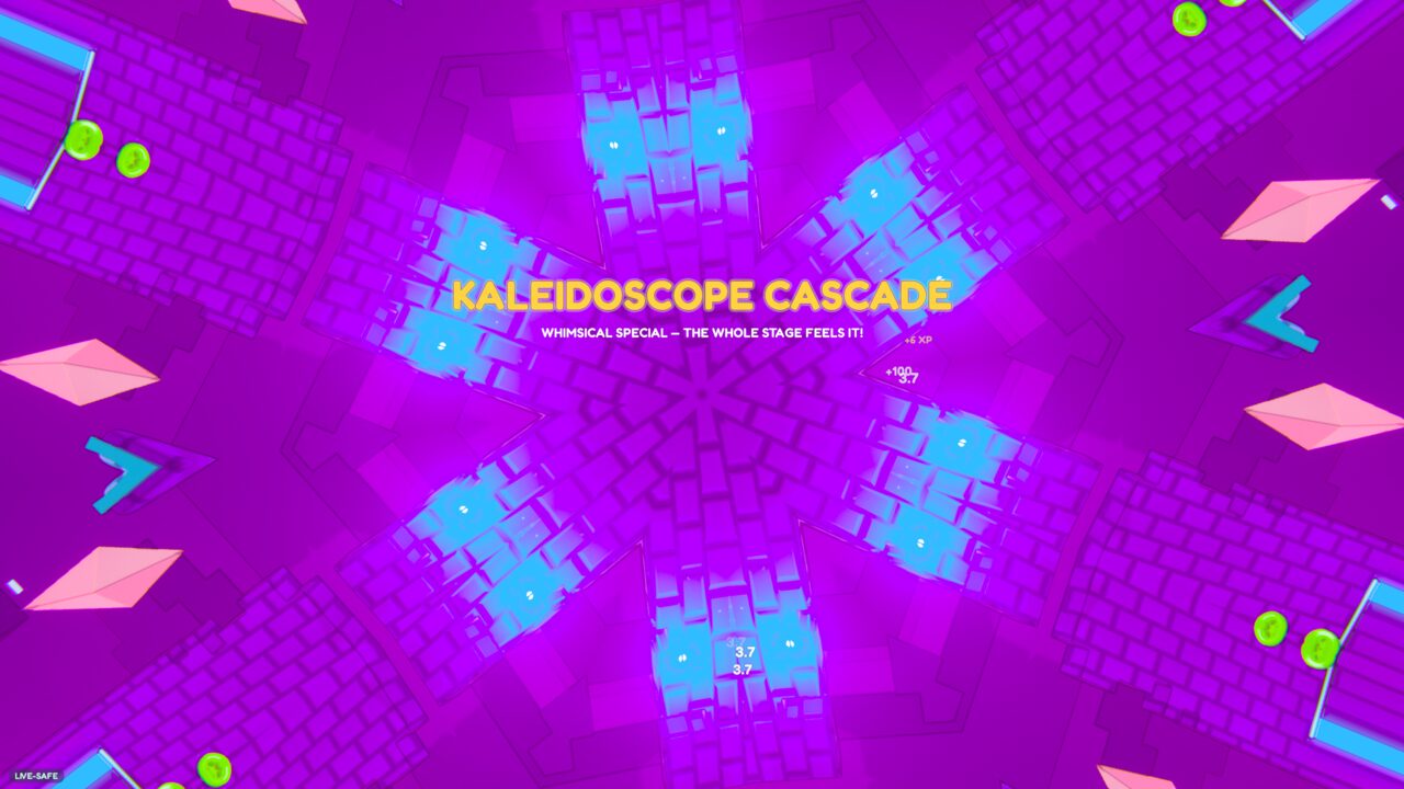 Kaleidoscope Cascade fills the screen