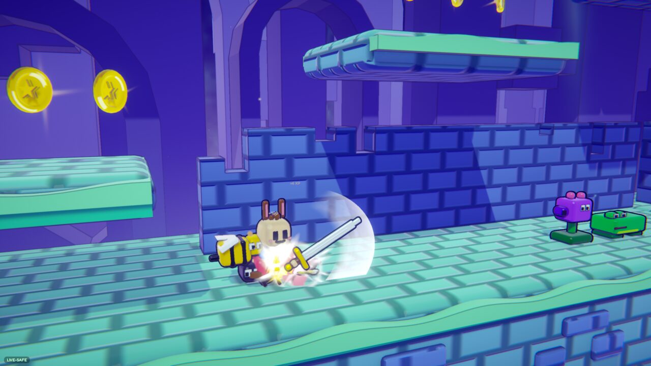 A mixed wave of enemies in Coin Caverns